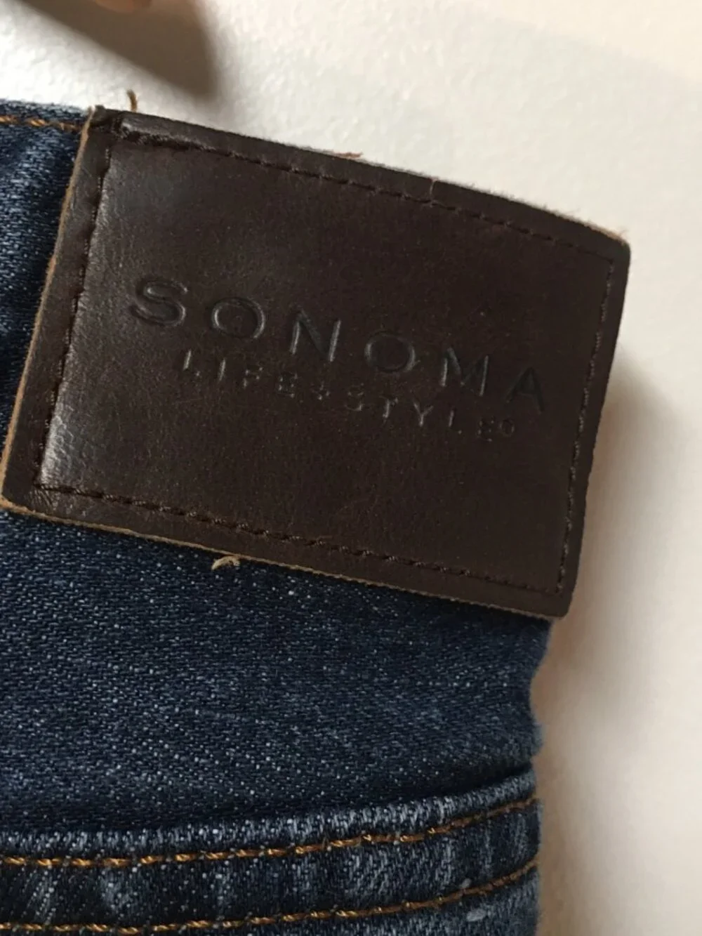 Sonoma Men 44x30 Jeans Blue Dark Wash Denim Straight Fit Relaxed 100% Cotton